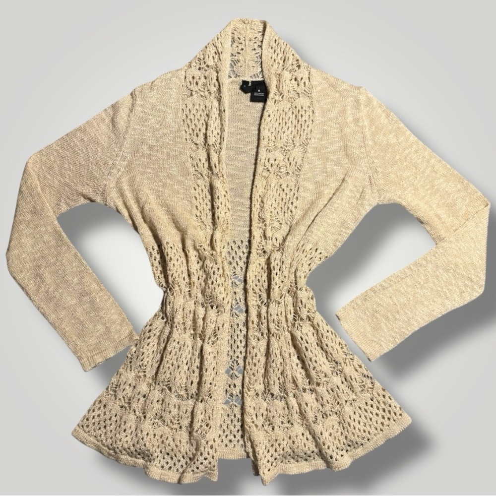 Boho Chic  Open-Knit Peplum
Cardigan Sweater